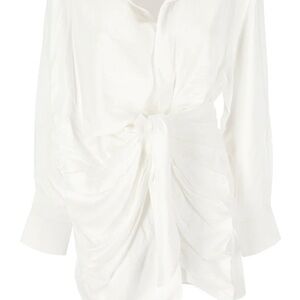 Jacquemus La Robe Bahia Draped Long Sleeved Dress